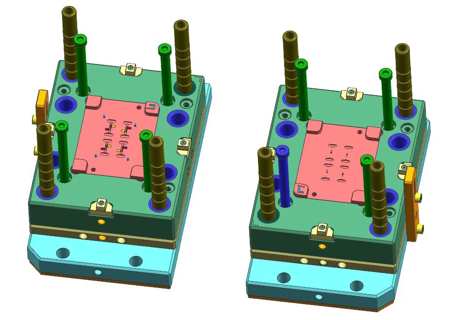 c) 模具固定側3D圖